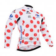 2015 Fietskleding Tour de France Wit en Rood Lange Mouwen en Koersbroek