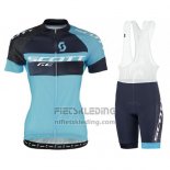 2016 Fietskleding Scott Zwart Blauw Korte Mouwen en Koersbroek