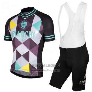 2017 Fietskleding Bianchi Milano Aviolo Zwart Korte Mouwen en Koersbroek