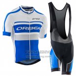 2017 Fietskleding Orbea Wit en Blauw Korte Mouwen en Koersbroek