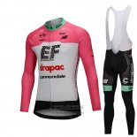 2018 Fietskleding Cannondale Drapac Wit en Roze Lange Mouwen en Koersbroek