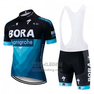 2019 Fietskleding Bora Zwart Blauw Korte Mouwen en Koersbroek