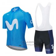 2020 Fietskleding Movistar Blauw Korte Mouwen en Koersbroek