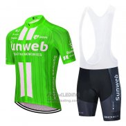 2020 Fietskleding Sunweb Groen Wit Korte Mouwen en Koersbroek