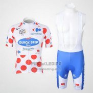 2010 Fietskleding Quick Step Floor Lider Rood en Wit Korte Mouwen en Koersbroek