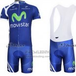 2011 Fietskleding Movistar Blauw Korte Mouwen en Koersbroek