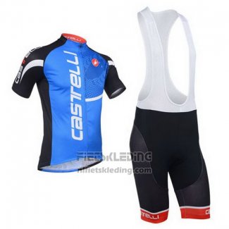 2013 Fietskleding Castelli Zwart en Blauw Korte Mouwen en Koersbroek