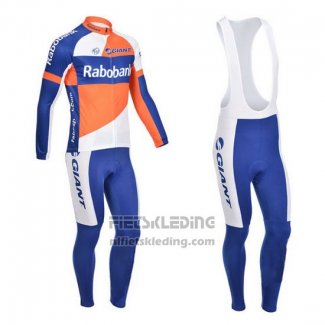 2013 Fietskleding Rabobank Blauw en Wit Lange Mouwen en Koersbroek