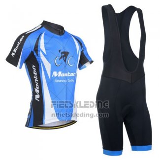 2014 Fietskleding Monton Blauw en Zwart Korte Mouwen en Koersbroek