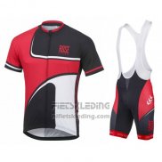 2016 Fietskleding Rose Rood en Zwart Korte Mouwen en Koersbroek