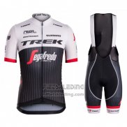 2016 Fietskleding Trek Segafredo Zwart en Wit Korte Mouwen en Koersbroek