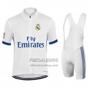 2017 Fietskleding Real Madrid Wit Korte Mouwen en Koersbroek