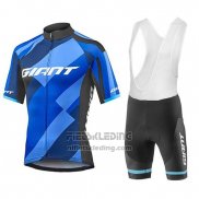 2018 Fietskleding Giant Elevate Blauw en Zwart Korte Mouwen en Koersbroek