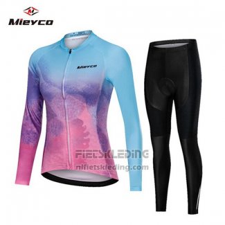 2019 Fietskleding Vrouw Mieyco Blauw Roze Lange Mouwen en Koersbroek