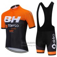 2020 Fietskleding BH Templo Oranje Wit Zwart Korte Mouwen en Koersbroek