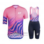 2020 Fietskleding EF Education First-drapac Roze Korte Mouwen en Koersbroek