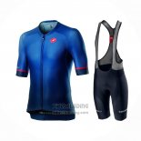 2021 Fietskleding Castelli Diep Zwart Blauw Korte Mouwen en Koersbroek