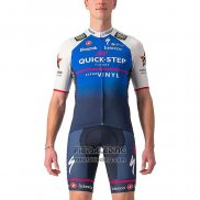 2022 Fietskleding Deceuninck Quick Step Blauw Wit Korte Mouwen en Koersbroek