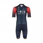 2022 Fietskleding Ineos Grenadiers Diep Blauw Rood Korte Mouwen en Koersbroek