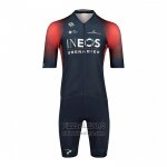 2022 Fietskleding Ineos Grenadiers Rood Blauw Korte Mouwen en Koersbroek