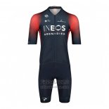 2022 Fietskleding Ineos Grenadiers Rood Blauw Korte Mouwen en Koersbroek