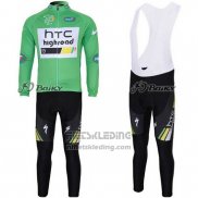 2011 Fietskleding HTC Highroad Groen en Wit Lange Mouwen en Koersbroek