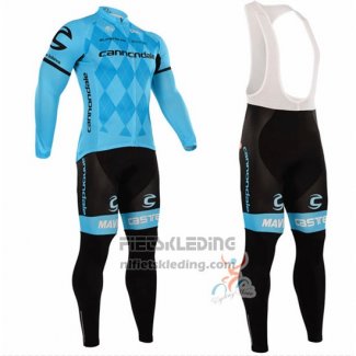 2016 Fietskleding Cannondale Blauw en Zwart Lange Mouwen en Koersbroek