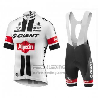 2016 Fietskleding Giant Alpecin Wit en Rood Korte Mouwen en Koersbroek