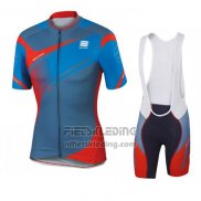 2016 Fietskleding Sportful Rood en Blauw Korte Mouwen en Koersbroek