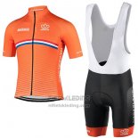 2017 Fietskleding Nederland Oranje Korte Mouwen en Koersbroek