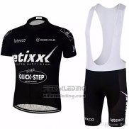 2018 Fietskleding Etixx Quick Step Zwart Korte Mouwen en Koersbroek