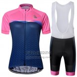 2019 Fietskleding Chomir Roze Donker Blauw Korte Mouwen en Koersbroek