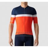 2019 Fietskleding La Passione Blauw Wit Oranje Korte Mouwen en Koersbroek