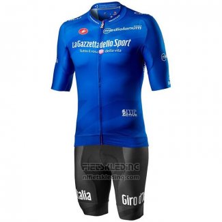 2020 Fietskleding Giro d'Italia Blauw Korte Mouwen en Koersbroek