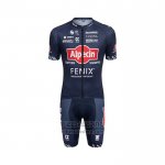 2022 Fietskleding Alpecin Fenix Diep Blauw Korte Mouwen en Koersbroek