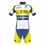 2022 Fietskleding Sport Vlaanderen-baloise Blauw Geel Lange Mouwen en Koersbroek