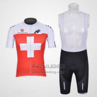 2011 Fietskleding Assos Wit en Rood Korte Mouwen en Koersbroek