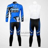 2012 Fietskleding Saxo Bank Blauw en Zwart Lange Mouwen en Koersbroek