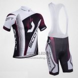 2013 Fietskleding Scott Wit en Fuchsia Korte Mouwen en Koersbroek