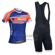 2014 Fietskleding Monton Oranje en Blauw Korte Mouwen en Koersbroek