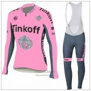 2018 Fietskleding Tinkoff Roze Lange Mouwen en Koersbroek