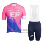 2019 Fietskleding EF Education First Roze Korte Mouwen en Koersbroek