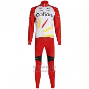 2020 Fietskleding Cofidis Wit Rood Lange Mouwen en Koersbroek