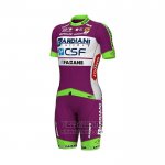 2022 Fietskleding Bardiani Csf Violet Groen Korte Mouwen en Koersbroek