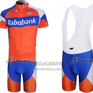 2011 Fietskleding Rabobank Blauw en Oranje Korte Mouwen en Koersbroek