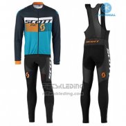 2016 Fietskleding Scott Zwart en Blauw Lange Mouwen en Koersbroek