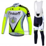 2016 Fietskleding Tinkoff Groen en Wit Lange Mouwen en Koersbroek