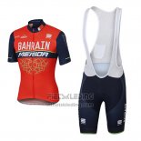 2017 Fietskleding Bahrain Merida Rood Korte Mouwen en Koersbroek