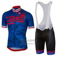 2017 Fietskleding Castelli Blauw en Rood Korte Mouwen en Koersbroek