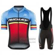 2017 Fietskleding Ridley Rincon Blauw en Zwart Korte Mouwen en Koersbroek